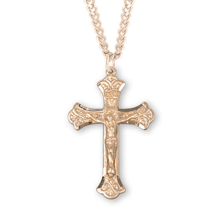 1 3 8 Inch Gold Over Sterling Silver Crucifix With 20 Inch Chain 1
