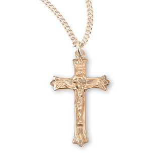1 Inch Gold Over Sterling Silver Crucifix With 18 Inch Chain 3