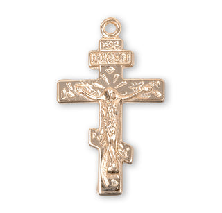 3/4-inch Gold Over Sterling Silver Crucifix with 18-inch Chain