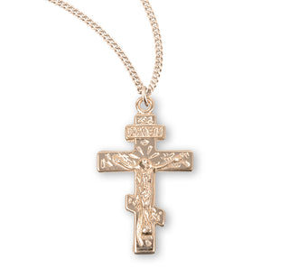 3 4 Inch Gold Over Sterling Silver Crucifix With 18 Inch Chain