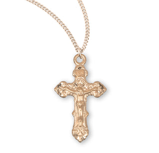 7 8 Inch Gold Over Sterling Silver Crucifix With 18 Inch Chain 2
