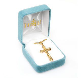 1 5/16-inch Gold Over Sterling Silver Crucifix with 18-inch Chain