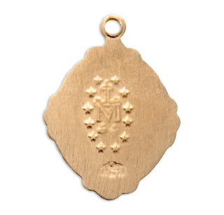 Gold Over Sterling Silver Miraculous Medal with Fancy Border