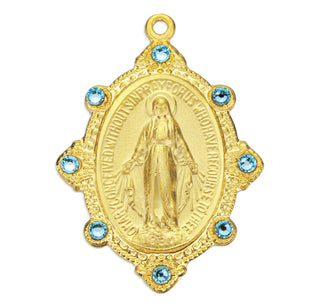 Gold over Sterling Silver Heart Shaped Miraculous Medal
