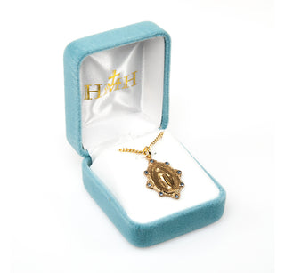Gold over Sterling Silver Heart Shaped Miraculous Medal