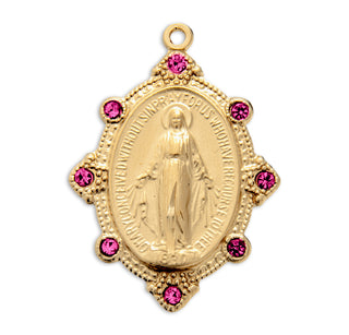 Gold over Sterling Silver Heart Shaped Miraculous Medal
