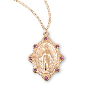 Gold Over Sterling Silver Heart Shaped Miraculous Medal 5