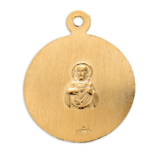 Gold over Sterling Silver Round Shaped Scapular Medal