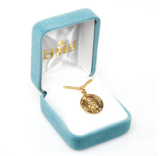 Gold over Sterling Silver Round Shaped Scapular Medal