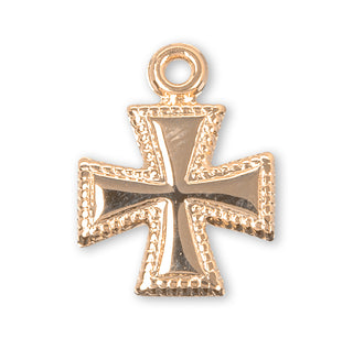 5/8-inch Gold Over Sterling Silver Cross with 18-inch Chain