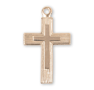 3/4-inch Gold Over Sterling Silver Cross with 18-inch Chain