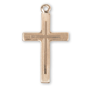 1-inch Gold Over Sterling Silver Cross with 18-inch Chain