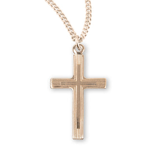 1 Inch Gold Over Sterling Silver Cross With 18 Inch Chain 2