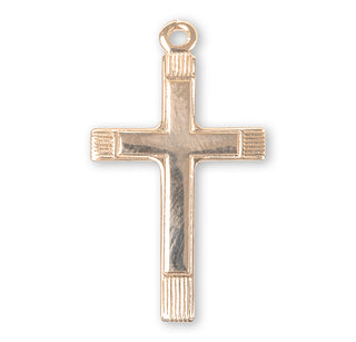1-inch Gold Over Sterling Silver Cross with 18-inch Chain