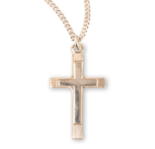 1 Inch Gold Over Sterling Silver Cross With 18 Inch Chain 3