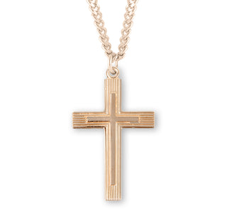 1 1 4 Inch Gold Over Sterling Silver Cross With 24 Inch Chain