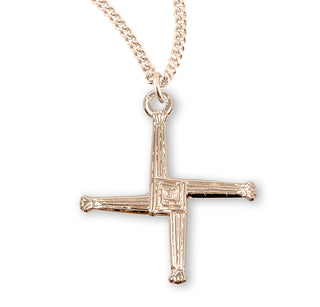 3 4 Inch Gold Over Sterling Silver St Brigid Cross With 18 Inch Chain