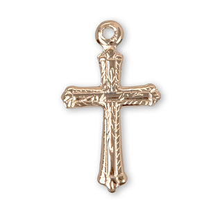 5/8-inch Gold Over Sterling Silver Cross with 16-inch Chain