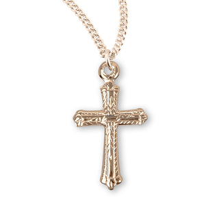 5 8 Inch Gold Over Sterling Silver Cross With 16 Inch Chain