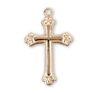 3/4-inch Gold Over Sterling Silver Cross with 18-inch Chain