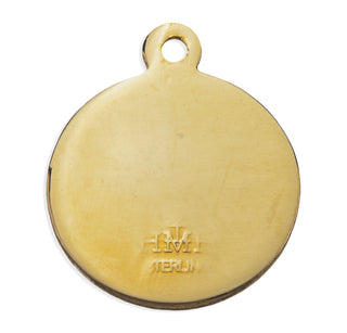 Gold Over Sterling Silver Cross on ClOver with Blue and White Epoxy