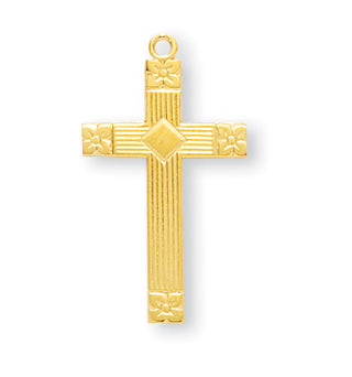 1-inch Gold Over Sterling Silver Cross | 18-inch Chain