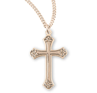 1 1 8 Inch Gold Over Sterling Silver Cross With Black Enamel Design 18 Inch Chain