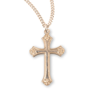 1 1 8 Inch Gold Over Sterling Silver Cross With 18 Inch Chain 3