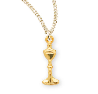 5 8 Inch Gold Over Sterling Silver Chalice With 16 Inch Chain