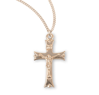 1 Inch Gold Over Sterling Silver Crucifix With 18 Inch Chain 5