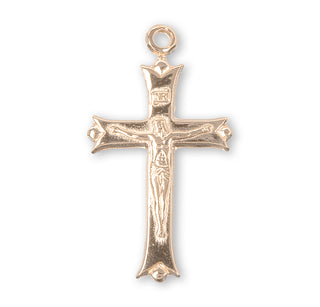 1 1/4-inch Gold Over Sterling Silver Crucifix with 18-inch Chain