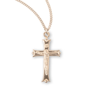 1 1 4 Inch Gold Over Sterling Silver Crucifix With 18 Inch Chain 1