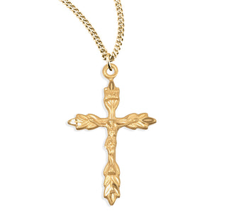 1 1 8 Gold Over Sterling Silver Crucifix With 18 Inch Chain