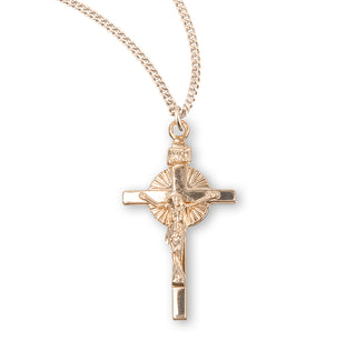 1 Inch Gold Over Sterling Silver Crucifix With 18 Inch Chain 6