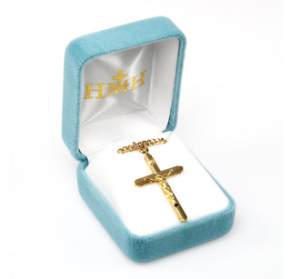 1 1/2-inch Gold Over Sterling Silver Crucifix with 24-inch Chain