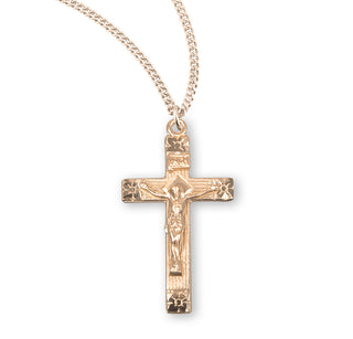1 Inch Gold Over Sterling Silver Crucifix With 18 Inch Chain 9