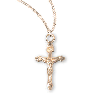 7 8 Inch Gold Over Sterling Silver Crucifix With 18 Inch Chain 5