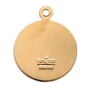 Patron Saint Christopher Round Gold Over Sterling Silver Medal
