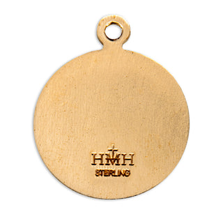 Patron Saint Francis of Assisi Round Gold Over Sterling Silver Medal
