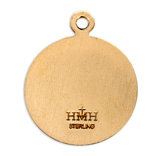 Patron Saint Jude Round Gold Over Sterling Silver Medal
