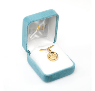 Gold over Sterling Silver Round Shaped St. Michael Medal