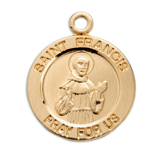 Gold Over Sterling Silver St. Francis Medal