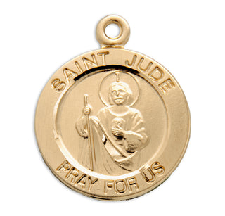 Gold over Sterling Silver Round Shaped St. Jude Medal