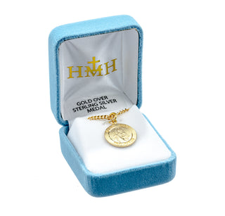 Gold over Sterling Silver Round Shaped St. Jude Medal