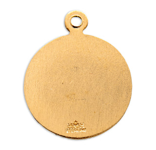 Gold over Sterling Silver Round Shaped St. Therese Medal