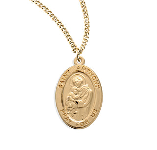 Gold Over Sterling Silver St Anthony Medal
