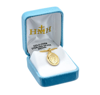 Gold over Sterling Silver Oval St. Christopher Medal