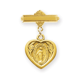 Gold Over Sterling Baby Miraculous Pin