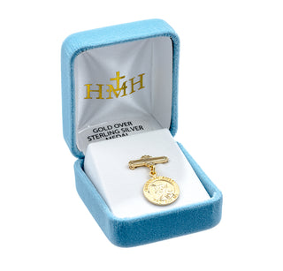 Gold over Sterling Silver Baby Guardian Angel Pin