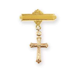 Gold Over Sterling Silver Baby Cross Pin